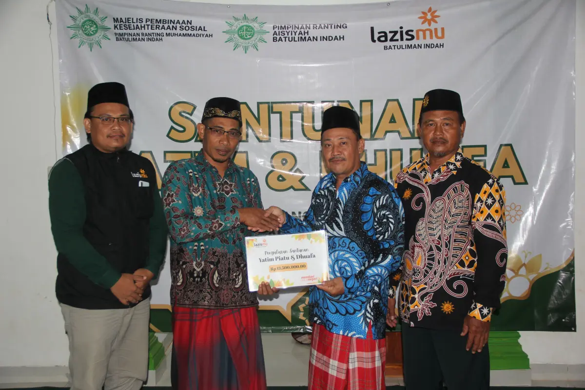 Kajian dan Santunan Yatim dan Dhuafa Muhammadiyah Batuliman Indah Wujudkan Semangat Al-Ma'un
